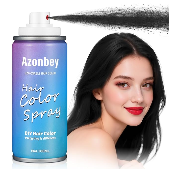Halloween Hair Spray,Temporary Hair Color Spray for Women Kids Men,Washable Hairspray,Colored Hair Spray,Color Hairspray for Halloween,Party,Cosplay,Christmas Day (03#Black)