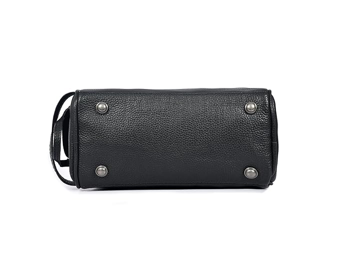 10" Premium Leather Toiletry Travel Pouch With Waterproof Lining | King-Size Handcrafted Vintage Dopp kit By Aaron Leather Goods (Jade Black)