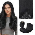 Pro2.0 Remy Real Human Hair Extensions Clip ins 120g Thick 7pcs Color #1 Jet Black Remy Clip in Hair Extensions Real Human Hair 16inch Seamless Double Weft for Women（#1-16inch）