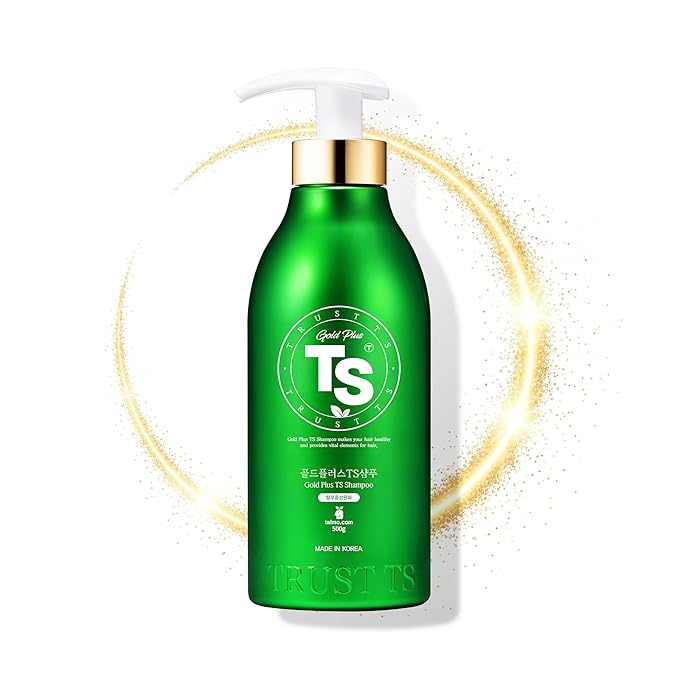 TS Gold Plus Shampoo | Hair Loss Shampoo with Biotin, Gold Extract & Niacinamide | Scalp Circulation & Volume Care | Sulfate-Free Korean Hair Care for Thinning Hair (17.6 Fl Oz / 500mL)