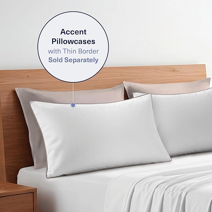 Kickoff Viscose Bamboo Pillowcase, King, Set of 2, 100% Organic Hidden Zippered Viscose Bamboo Pillow Case King Size, Cooling Pillow Cover for Hot Sleepers (20"x40", Grey Mist)