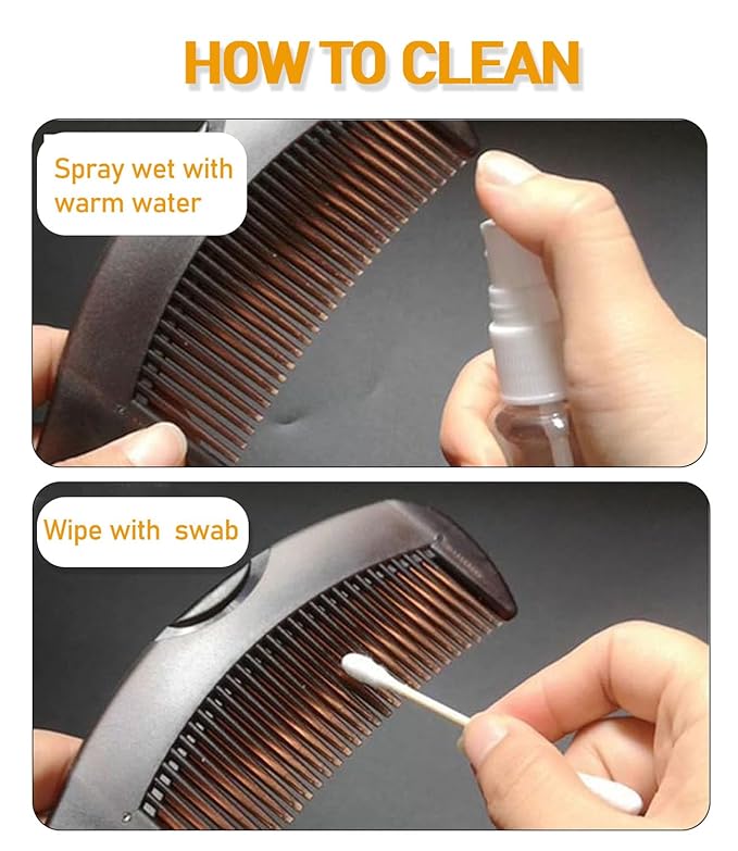 Dandruff Comb Fine Tooth Scalp Detox Comb Lice for Women, Men & Kids Stainless Steel Scalp Detoxing, Sweep & Massage Hair Brush Tool for Hair Care (Brown)