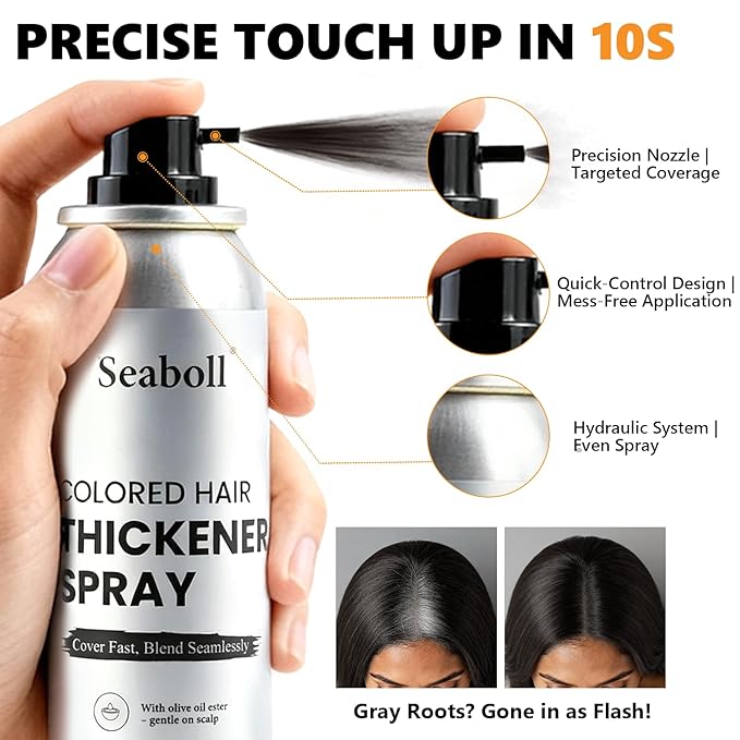 Root Touch Up Hair Color Spray–4oz, Sweat-Resistant & Natural, Instant Gray Hair Cover Up, Temporary Root Concealer Hair Filler Dye Spray for Hairline, Scalp&Thinning– Dark Brown – Women & Men