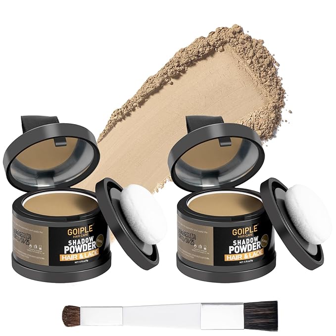 Root Cover Up Powder for Women - Light-Blonde Hair Fibers for Thinning Hair Shadow Powder, 2 Pack (Blonde)