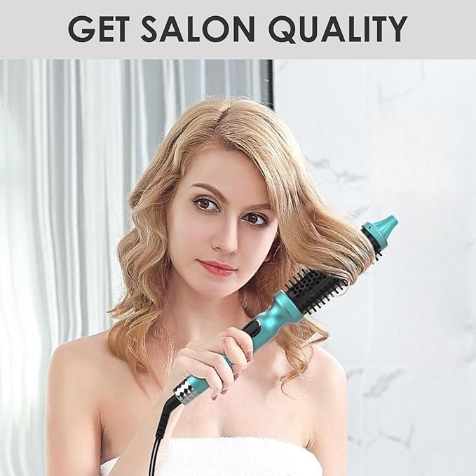 1 1/4 Inch Thermal Brush Negative Ion Heated Round Brush Dual Voltage 12 Temperature Settings Curling Hairbrush for Bangs Medium Shoulder Hair (1.25 Inch Barrel 1.85 Inch Bristles)