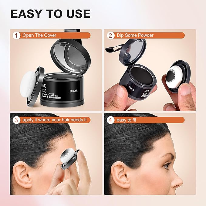 Root Touch Up Hair Color,Instantly Root Cover Up Hairline Shadow Powder,Thinning Hair for Women Eyebrows, Gray Hair Coverage Touch Up Hair Powder For Men Beard Line,Bald Spots (White)