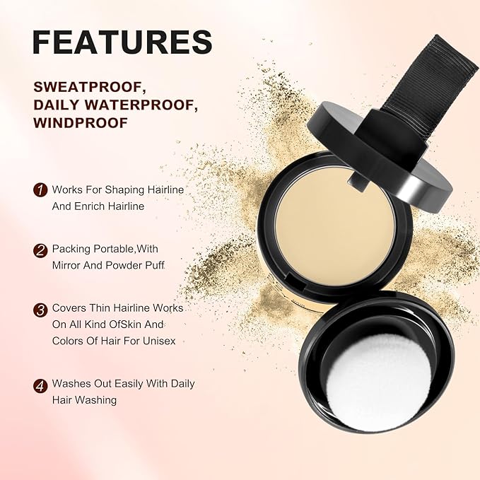Root Touch Up Powder for Hair Coverage - Instantly Cover Gray, Thinning Hair, Hairline Shadows for Women's Eyebrows, Men's Beard Lines and Bald Spots (Light Blonde)