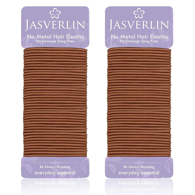 Thin Hair Ties Small Elastics Rubber Bands for Fine Thinner Medium Texture, Ponytail Holders Long Lasting Non Slip Braided Hairtie for Women Girl Curly 2mm 80 Pieces (Ginger)