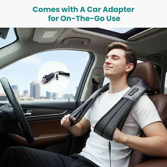 Nekteck Shiatsu Neck Massager for Pain Relief Deep Tissue with Heat, 3D Kneading Massage Pillow Back Shoulder Massagerfor Body Muscle, Plug-in Use for Home Office Car, Gifts for Mom Dad Him Her
