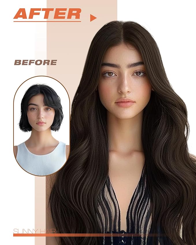 Sunny Hair Brown Tape in Hair Extensions Human Hair 18 inch Remy Hair Extensions Tape in Thick End Tape ins Human Hair Extensions 40Pcs 100g
