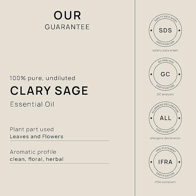VINEVIDA Clary Sage Essential Oil - 32 oz (946.36 ml) - Undiluted - DIY Candle Scents & Soap Making - Bulk