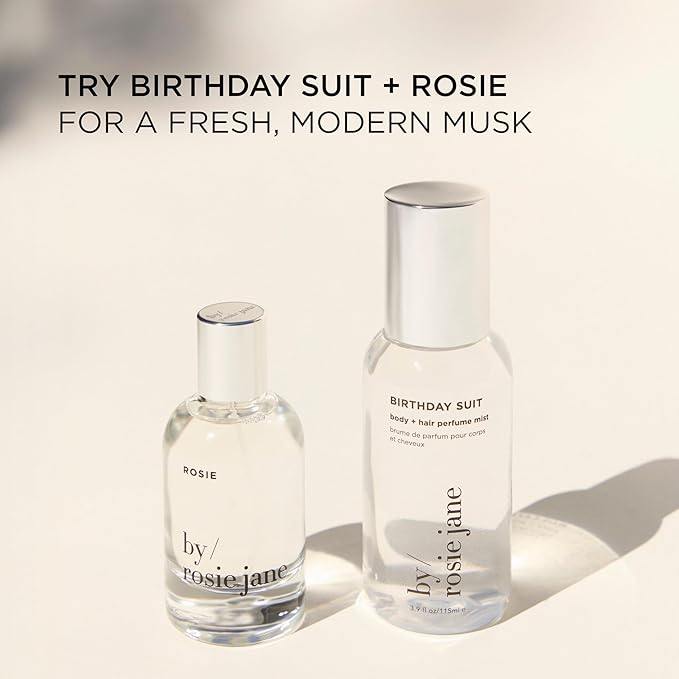 By Rosie Jane Body & Hair Perfume Mist (Birthday Suit) - Clean Hair & Body Mist for Women - With Notes of Tangerine Water, Sweet Apply & Lemon Blossom (115ml)