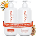 Routine Wellness Anti-Thinning Volumizing Shampoo and Conditioner Set for Thinning Hair & Hair Loss - Grow Your Confidence with Biotin & DHT Blockers - Orange Blossom & Sandalwood Set