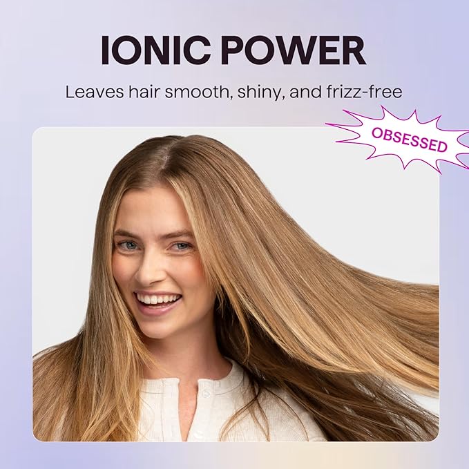 Wavytalk Hair Dryer with Diffuser, Blown Away Ionic Hair Dryer for Curly Hair with Comb, 1875W Fast Drying Blow Dryer with Ceramic Technology, 3 Attachments for All Hair Types, Light and Quiet, Green