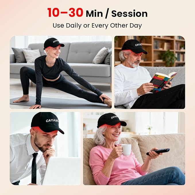 CAYAMA Red Light Therapy Cap, Laser Hair Growth Cap Red Light Therapy for Hair Growth – 528-LEDs