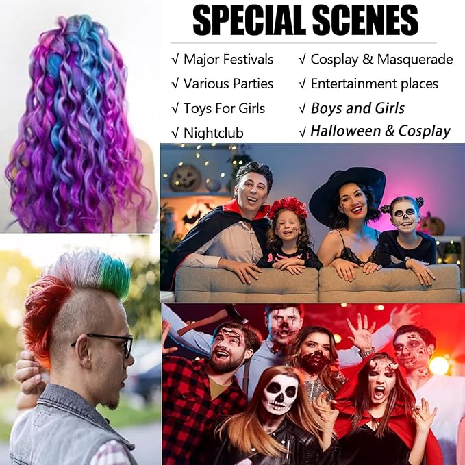 Temporary Hair Color Wax Dye,Hair Color Spray, Natural Hair Coloring Wax Material Disposable Hair Styling Clays Ash for Cosplay,Party,Masquerade, Halloween.etc (Purple, 1 Pack)