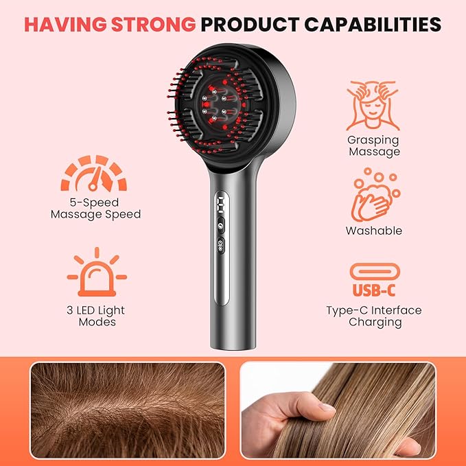 4 in 1 Hair Scalp Massager Hair Growth Oil Applicator, Electric Scalp Massager for Men & Women, IPX7 Waterproof Electric Head Massager