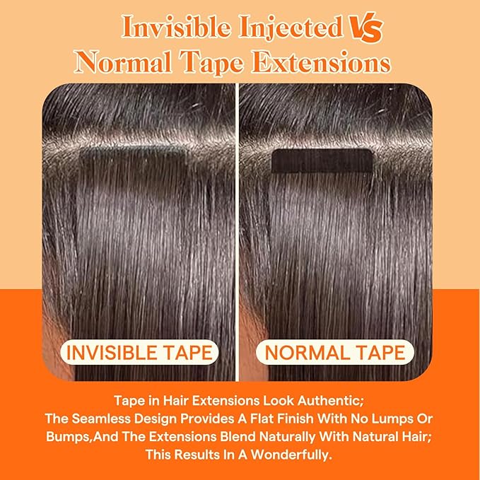 Full Shine Intact Tape ins Human Hair Extensions Color 2/18/22 Invisible Virgin Tape in Hair Extensions 18 Inch Injection Machine Remy Tape In Extensions 25Gram 10Pcs For Wedding