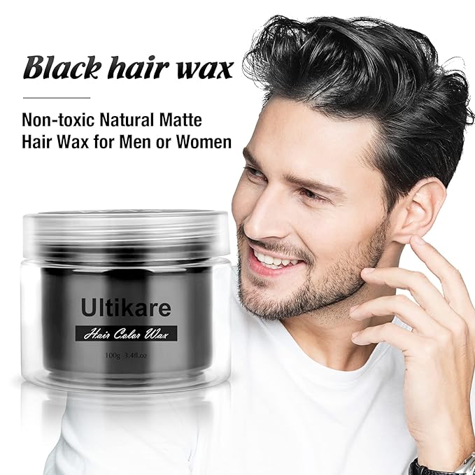 Temporary Hair Color for Kids black, Ultikare Hair Dye Natural Styling Wax Color Instant Mud Cream Gel 3.4 Fl Oz Girl Gifts, Party, Cosplay DIY, Children's Day