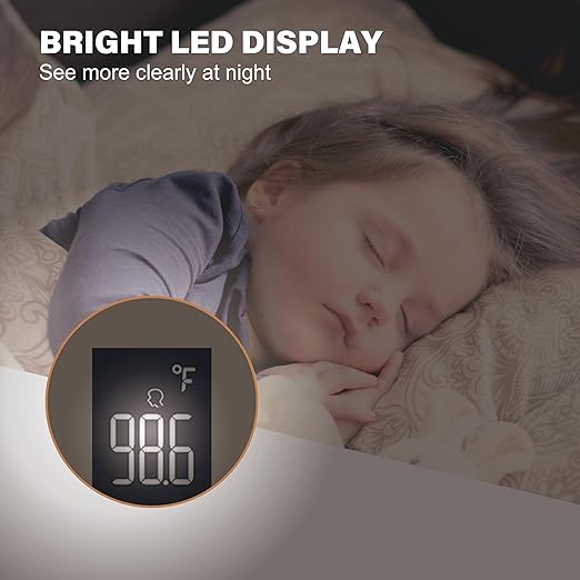 Amplim Forehead Thermometer | No-Touch, FDA-Cleared, Medical-Grade Infrared | 1-Second Read with Audible Fever Alert | Accurate Digital Infrared Thermometer for Adults, Kids, Baby