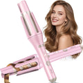 Automatic Rotating Curling Iron, ABVOT HC04 Pro Long Barrel Hair Curlers for Long Hair, Anti-Scald, Anti-Tangle, Ionic Ceramic Travel Dual Voltage 1 1/2 inch Curling Wand for Shiny & Effortless Curls
