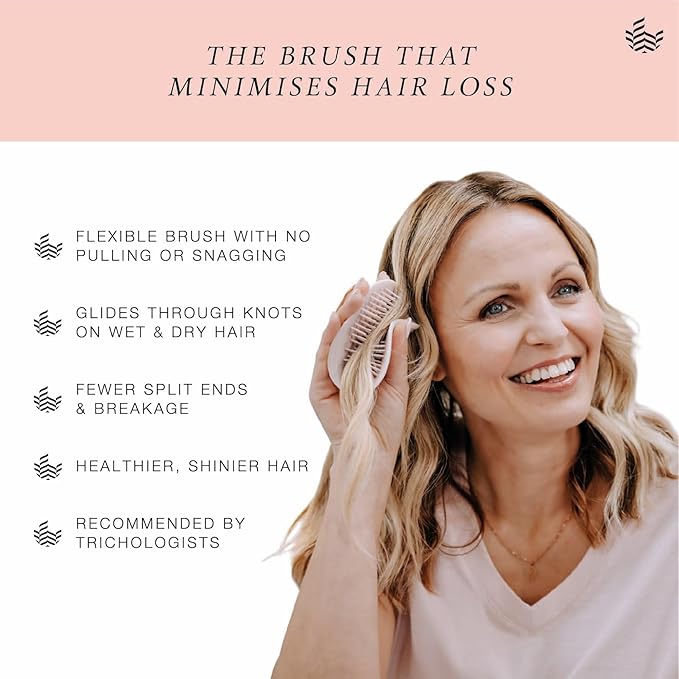 Manta Original Anti-Breakage Hairbrush – Gentle Detangling Brush for Wet & Dry Hair, Flexible Hairbrush for All Types, Healthy Hair Care for Women & Men, Burgundy