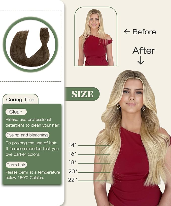 SURNEL Injected Tape in Hair Extensions 14 Inch #4 Chocolate Brown Upgraded Seamless Remy Invisible Tape in Extensions 20 Pcs 30g(#4,14)