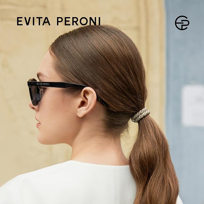 EVITA PERONI Hair Ties 12 Pcs Set, High Elastic Ponytail Holders, Hair Ties No Damage, Elastic Ties for Thick Hair Women Men, Gifts for Mother Sister Girlfriend (Light Coffee)