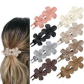 8 Pcs Flower Hair Claw Clips, Matte Flat Frangipani Hair Clips, Beach Tropical Party Strong Hold Jaw Hair Clips for Women Girls Thin Thick Curly Straight Hair Accessories (8 PCS Frangipani)