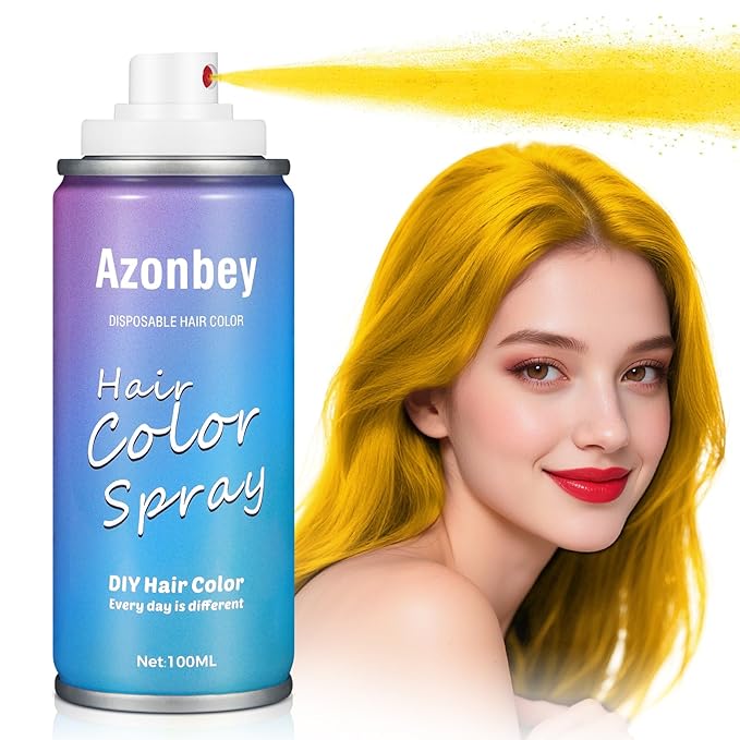 Halloween Hair Spray,Temporary Hair Color Spray for Women Kids Men,Washable Hairspray,Colored Hair Spray,Color Hairspray for Halloween,Party,Cosplay,Christmas Day (03#Gold)