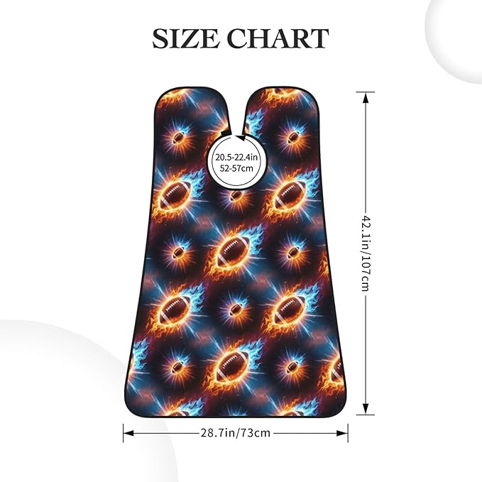 Professional Beard Bib, Non-Stick Hair Catcher Apron Waterproof, Shaving Grooming Essential for Men Dad, Space Ice and Fire American Football Shave Bib