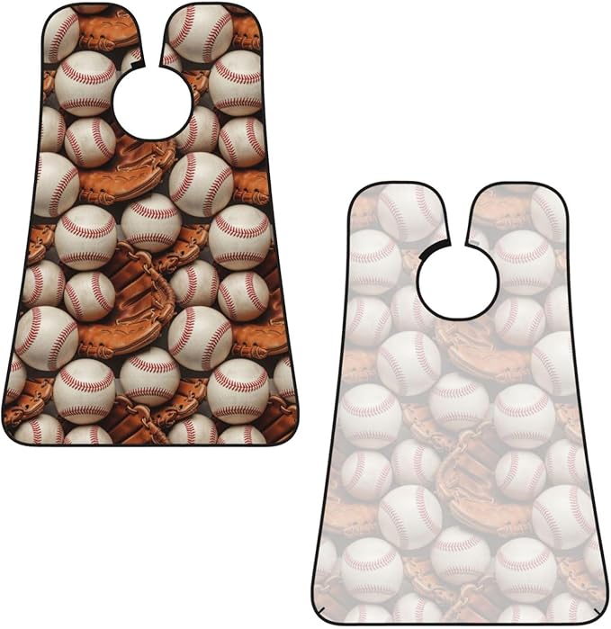 Non-Stick Beard Bib for Shaving, Baseballs Shave Bib, Waterproof Hair Catcher with Suction Cups, Grooming Apron Men Husband