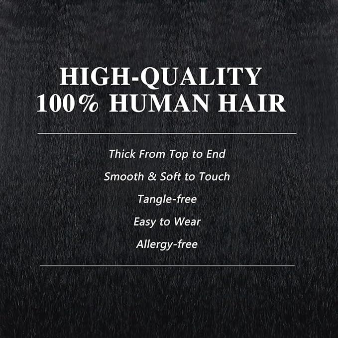 Kinky Straight Clip in Hair Extensions Real Human Hair 2 Pack 240g Seamless Clip in Hair Extensions for Women Full Max with 16Pcs PU Skin Weft 16inch Natural Black