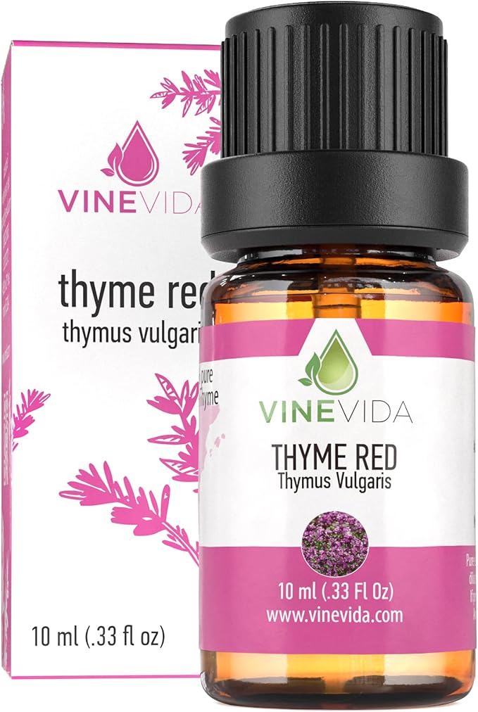 VINEVIDA Red Thyme Essential Oil 10 mL - Undiluted Candle Scent DIY Scents for Candlemaking Soap Making Safe Skin, 1.33 Ounces