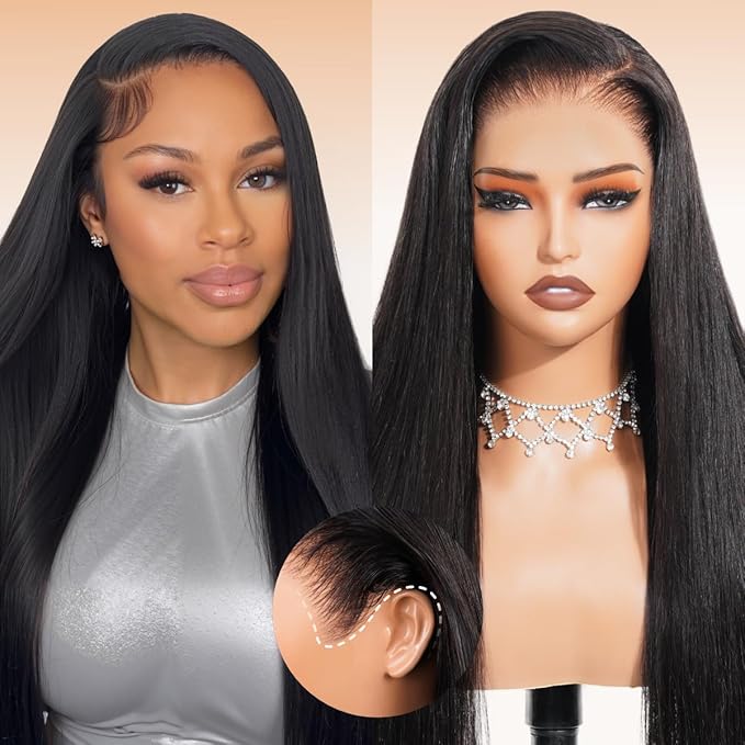 Arabella Hair 13x6 Lace Front Wigs Human Hair 210% Density Glueless Wig Human Hair 100% Straight Human Hair Wigs 12A Pre Plucked Pre-Bleached Pre-Cut Glueless Wig (20inch,13x6 Straight Hair)