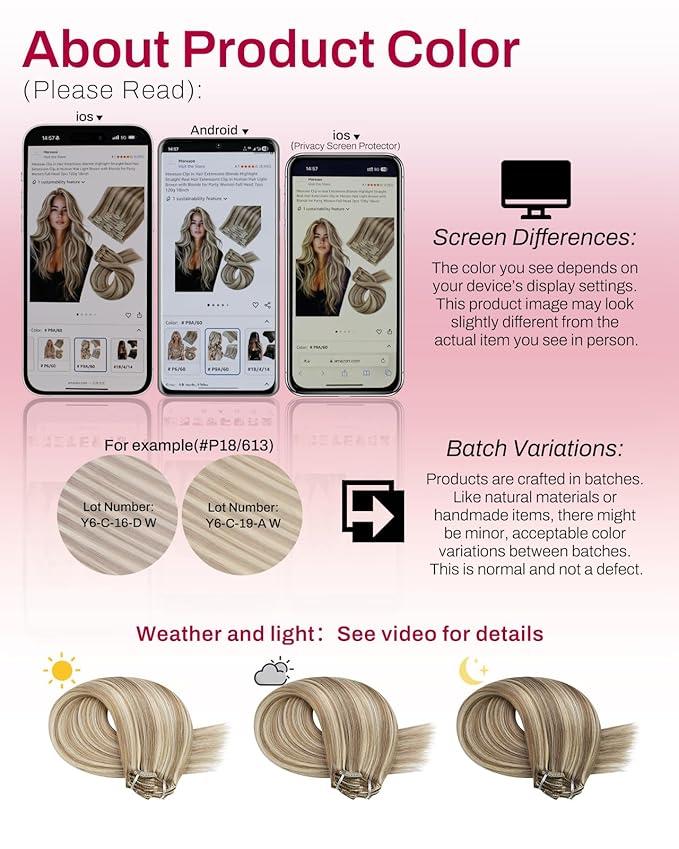 Moresoo Clip in Hair Extensions Blonde Highlight Straight Real Hair Extensions Clip in Human Hair Light Brown with Blonde for Party Women Full Head 7pcs 120g 18inch