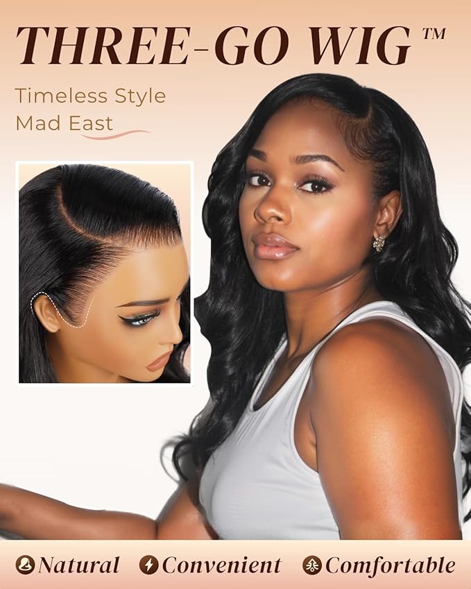 Arabella Hair 13x6 Lace Front Wigs Human Hair 210% Density Glueless Wig Human Hair 100% Body Wave Human Hair Wigs 12A Pre Plucked Pre-Bleached Pre-Cut Glueless Wig (26inch,13x6 body wave)