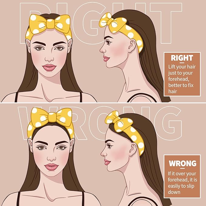 Teenitor 5pcs Makeup Headband with Removable Bow, Spa Headband for Washing Face for Teen Girls Women, Christmas Gifts Basket for Teens Girls Party, Skin Care Hairband