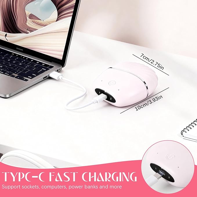 Mini Straightener,Mini Hair Straightener for Women,New Rechargeable Wireless Portable Hair Straightener Brush,Rapid-Heat with Three Temperature Controls,Heat-Resistant Shell Travel Comb (Pink)