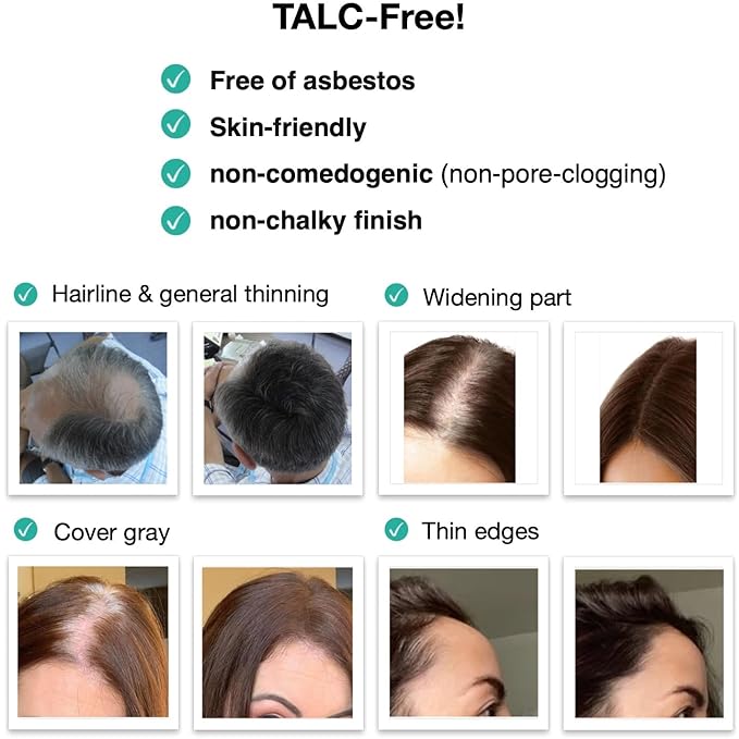 Caboki Root Touch Up Hair Volumizer: Fill in Hairline & Edges, Cover Thinning, Hair Loss, Bald Spots & Gray. TALC-Free, Healthful Men Women Light