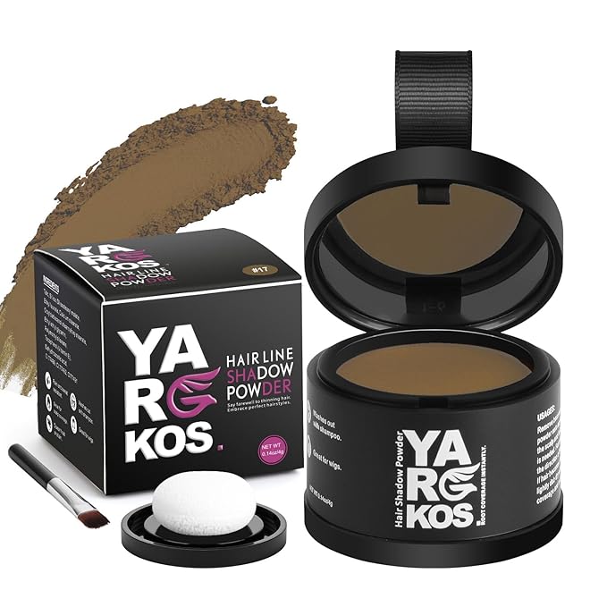 Hairline Shadow Powder, Root Touch Up Powder for Instantly Gray Hair Cover Up, Women Color Root Coverage for Thinning Grey, Mens Roots Concealer for Hair Loss Beard Line, Dark Blonde, #17