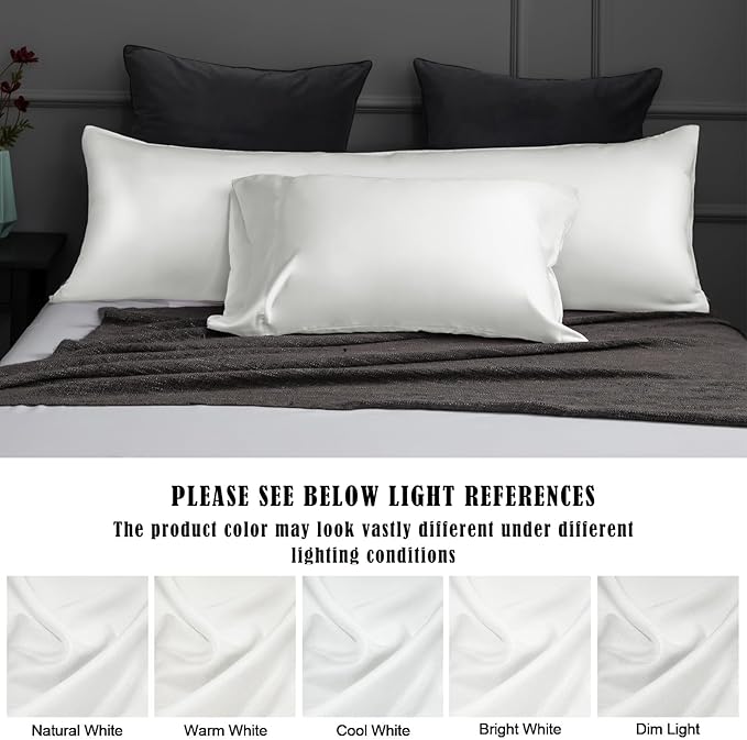 TELUS Pillow Cases King Size 2 Pack, Bamboo Rayon & Lyocell Pillowcase with Envelope Closure, Cooling Breathable Pillow Cover for Hot Sleeper & Night Sweats, 20x40 inch, Ivory White