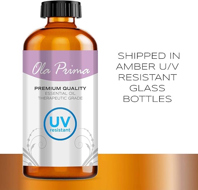 Ola Prima Rose Geranium Essential Oil Pure Therapeutic Grade for Aromatherapy Diffuser, Relaxation & Skincare (16oz Bulk)