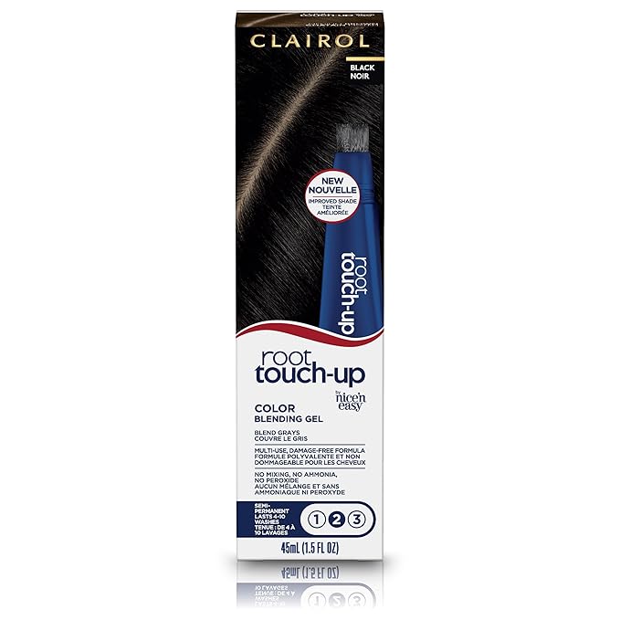 Clairol Root Touch-Up Semi-Permanent Hair Color Blending Gel, 2 Black, Pack of 1