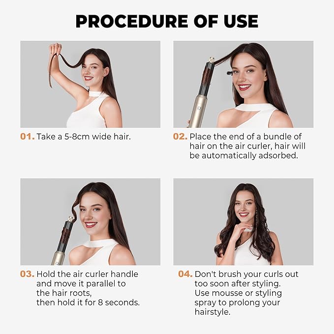 5 in 1 Hair Dryer Brush Set,Professional Negative Ionic Hot Air Styler, Air Curling Wrap Styler,Detachable Blow Dryer Brush With Auto Wrap Curlers,Hair Styling Tools For Straight/Curl/Drying/Smoothing