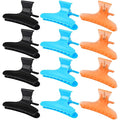 Ondder Hair Clips for Styling, Cutting, Coloring - Butterfly Claw Clamps and Sectioning Clips for Salon and Home Use - Hair Accessories for Women and Girls in Black, Blue, and Orange