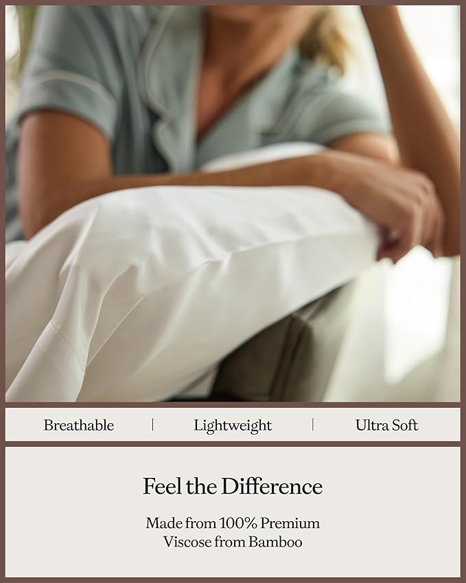 Cozy Earth King Pillowcases Set of 2 - Made of 100% Viscose from Bamboo, Ultra-Soft & Luxury, Woven from Naturally Breathable & Lightweight Fabric - Dove Grey