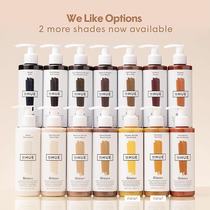 dpHUE Gloss+, Medium Blonde - 6.5 oz (8-12 Applications) - Semi-Permanent Hair Color & Conditioner - Lasts Up to Eight Washes - Paraben, SLS & SLES Sulfate Free - Vegan, Leaping Bunny Certified