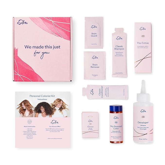 eSalon Permanent Hair Color & Hair Dye Kit - Dark Blonde - Professional-Grade Ammonia-Free Colorist for Up To 100% Gray Coverage on All Hair Types