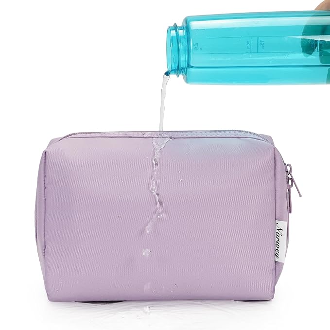 Narwey Cute Makeup Bag Travel Cosmetic Bag Organizer Toiletry Bag Make Up Bags with Compartments for Women Girls (Large, Purple)